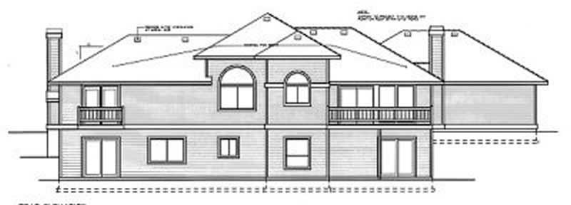 Home Plan Rear Elevation of this 3-Bedroom,1604 Sq Ft Plan -119-1166