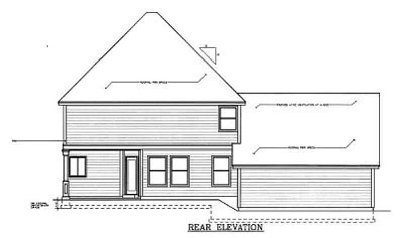 Home Plan Rear Elevation of this 3-Bedroom,2187 Sq Ft Plan -119-1172