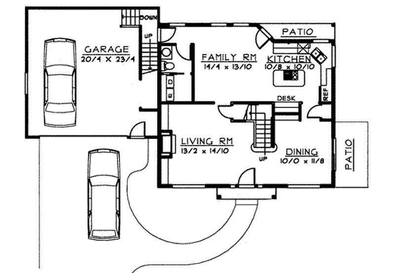 Floor Plan First Story of French Plan #119-1172
