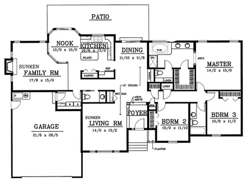 Floor Plan First Story of Contemporary Plan #119-1173