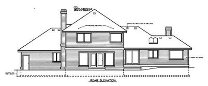 Home Plan Rear Elevation of this 4-Bedroom,2394 Sq Ft Plan -119-1183