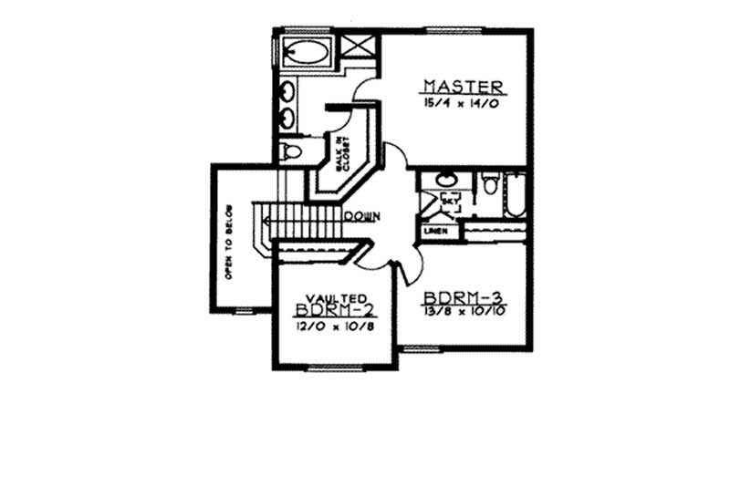 Floor Plan Second Story of Contemporary Plan #119-1183
