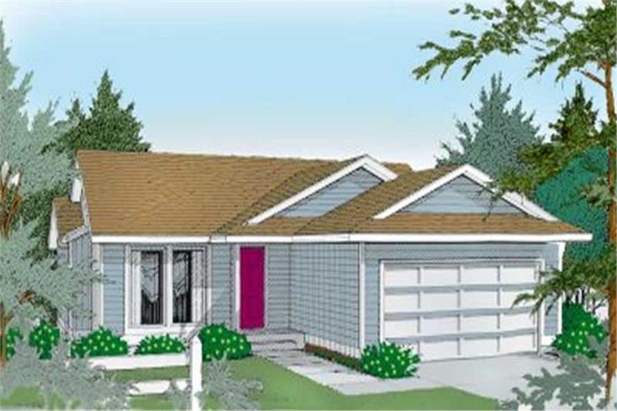 2-Bedroom, 1084 Sq Ft Ranch House Plan - 119-1184 - Front Exterior
