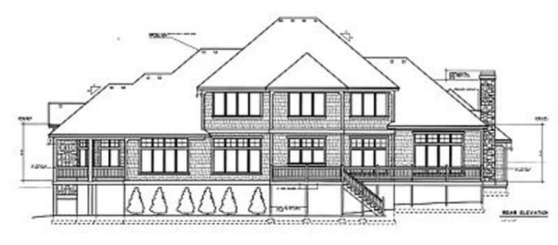Home Plan Rear Elevation of this 4-Bedroom,5101 Sq Ft Plan -119-1189