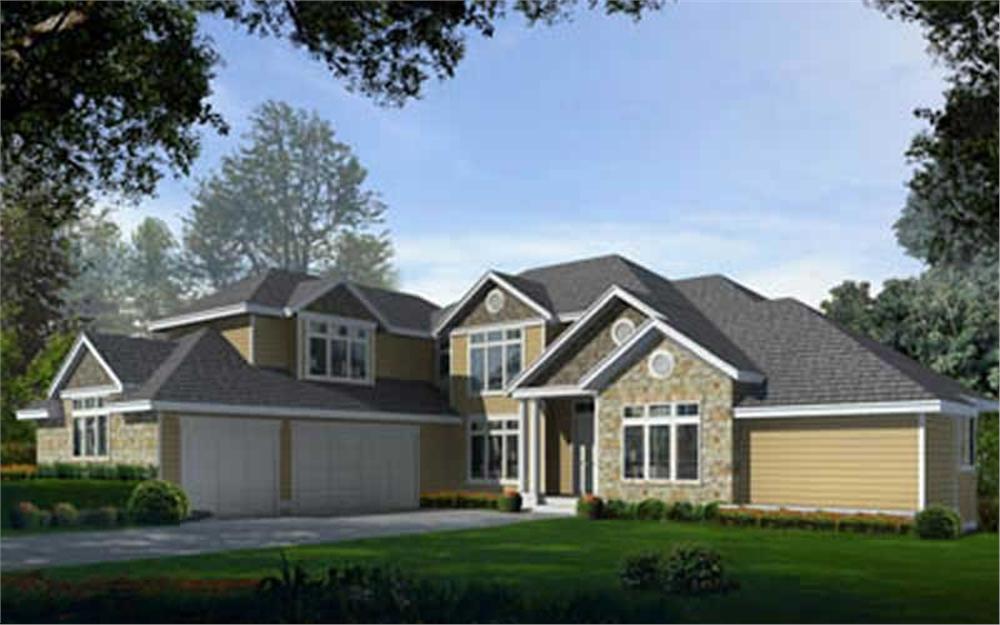 Craftsman Home Plans DDI97-211 color rendering.