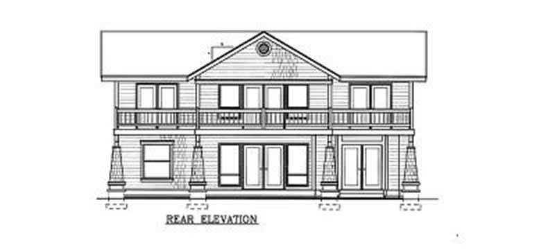 Home Plan Rear Elevation of this 4-Bedroom,3269 Sq Ft Plan -119-1191
