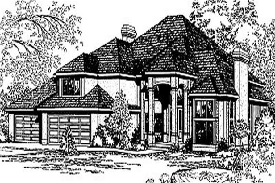Front View of this 4-Bedroom, 4068 Sq Ft Plan - 119-1192