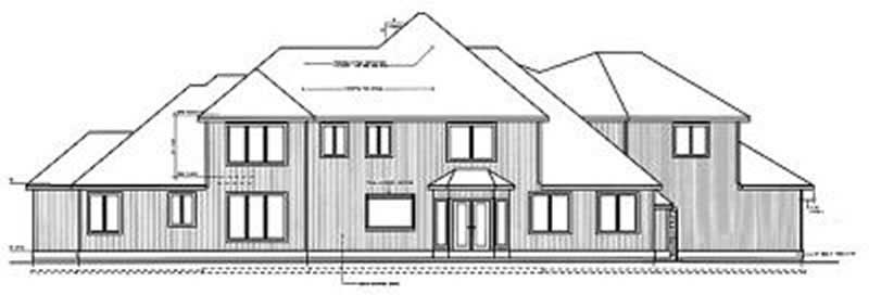 Home Plan Rear Elevation of this 4-Bedroom,3982 Sq Ft Plan -119-1193