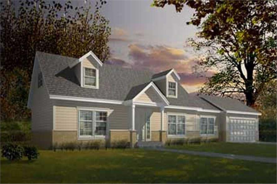 3-Bedroom, 1526 Sq Ft Cape Cod House Plan - 119-1204 - Front Exterior