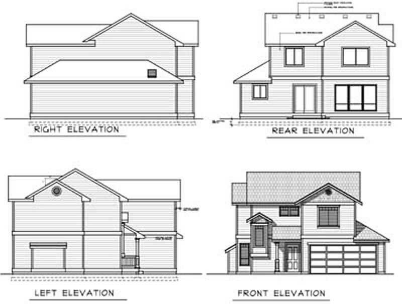 Home Plan Rear Elevation of this 3-Bedroom,1451 Sq Ft Plan -119-1205