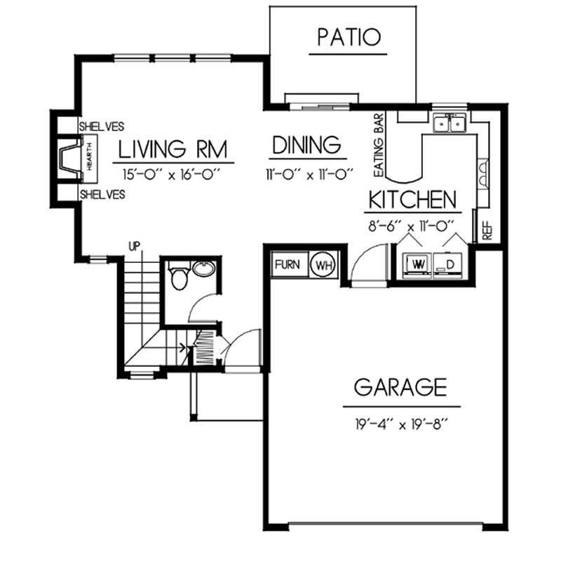 Floor Plan First Story of Small House Plans #119-1205
