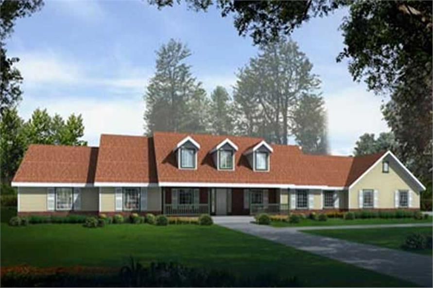 3-Bedroom, 2812 Sq Ft Country House Plan - 119-1208 - Main Exterior
