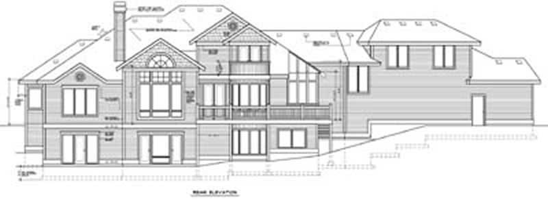 Home Plan Rear Elevation of this 5-Bedroom,4271 Sq Ft Plan -119-1211