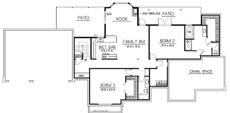 Floor Plan Basement of Contemporary Plan #119-1215