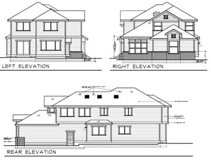 Home Plan Rear Elevation of this 3-Bedroom,2663 Sq Ft Plan -119-1217