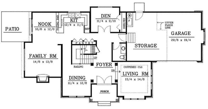 Floor Plan First Story of Contemporary Plan #119-1217