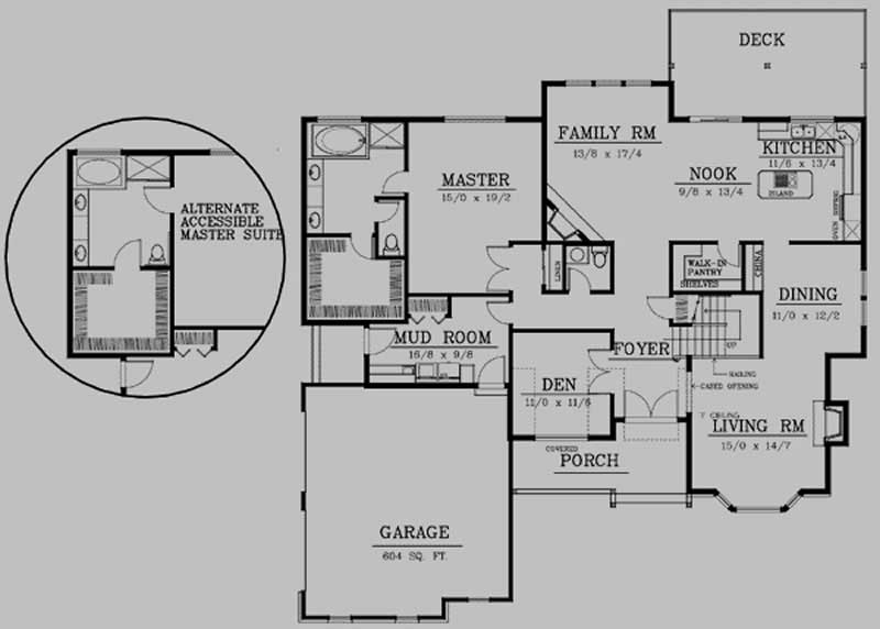 Floor Plan First Story of Cape Cod Plan #119-1219