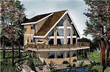 3-Bedroom, 1995 Sq Ft Lake House Plan - 119-1224 - Front Exterior