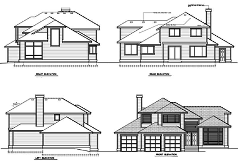 Home Plan Rear Elevation of this 3-Bedroom,2263 Sq Ft Plan -119-1227