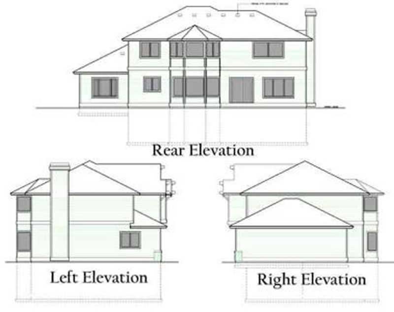Home Plan Rear Elevation of this 4-Bedroom,3263 Sq Ft Plan -119-1231