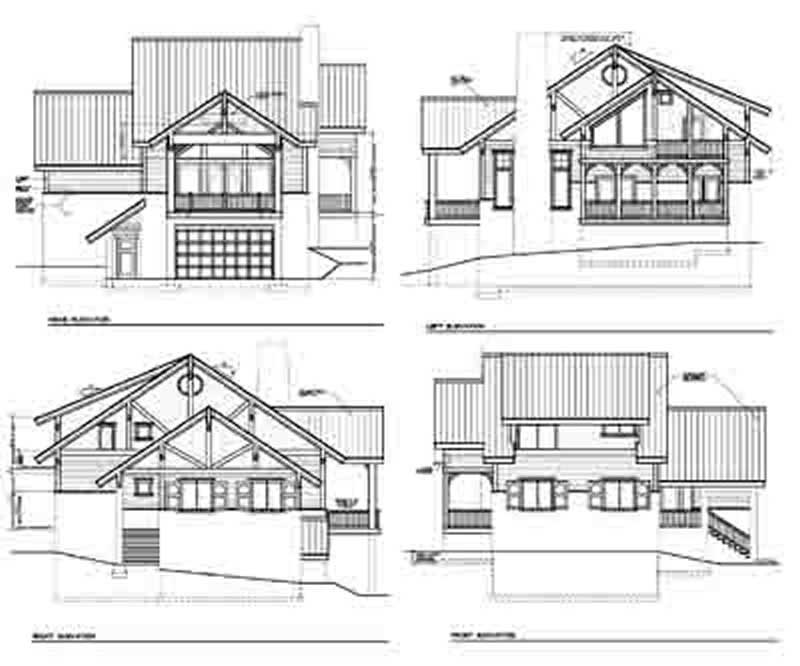 Home Plan Rear Elevation of this 4-Bedroom,2287 Sq Ft Plan -119-1232
