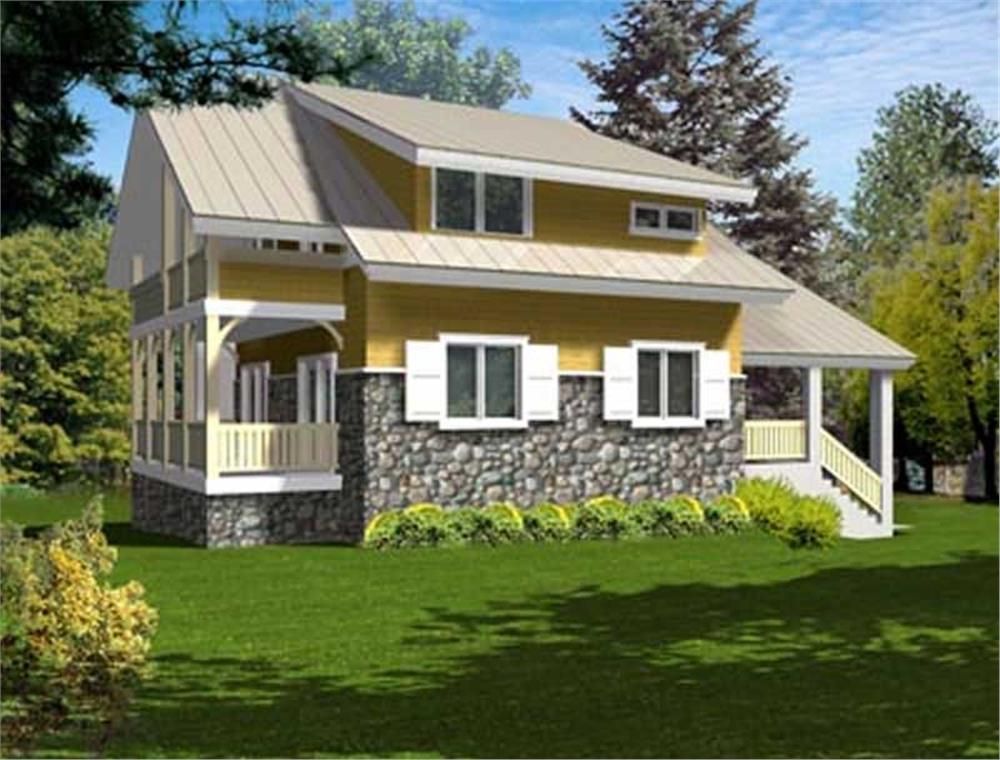 Front elevation of Ranch home (ThePlanCollection: House Plan #119-1232)