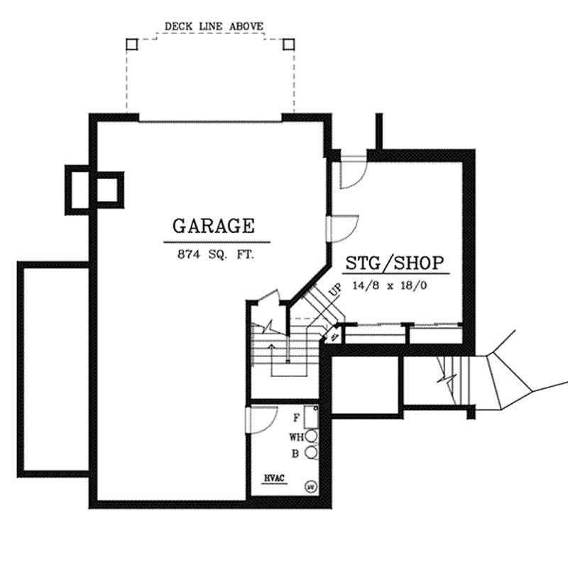 Floor Plan Basement of Ranch Plan #119-1232