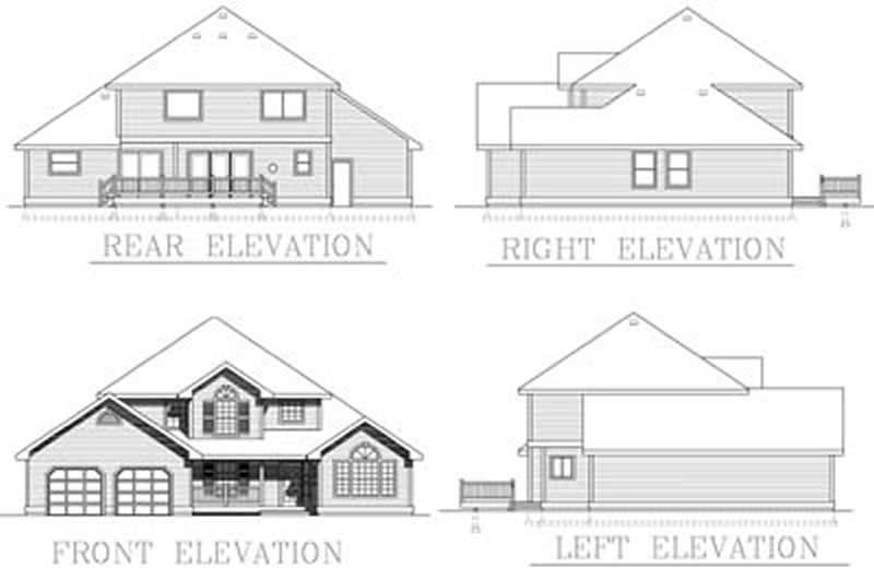 Home Plan Rear Elevation of this 3-Bedroom,2237 Sq Ft Plan -119-1233