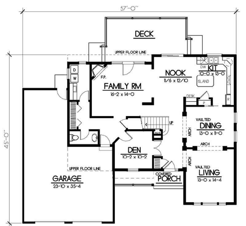 Floor Plan First Story of Traditional Plan #119-1233