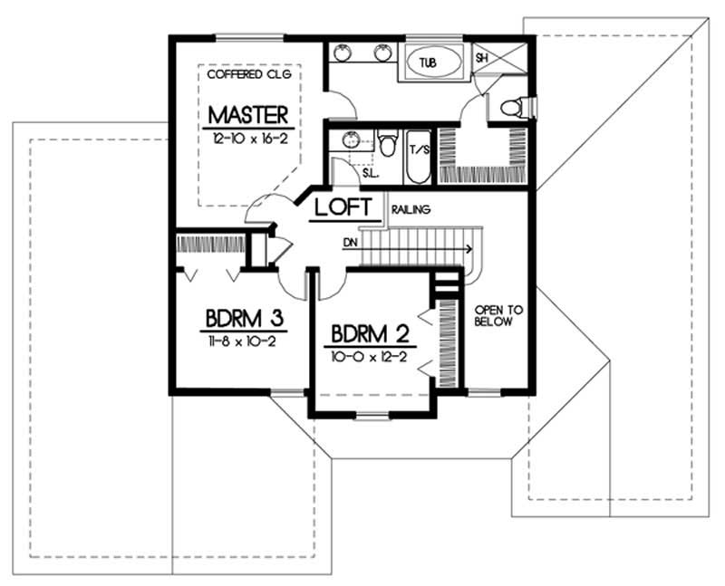 Floor Plan Second Story of Traditional Plan #119-1233