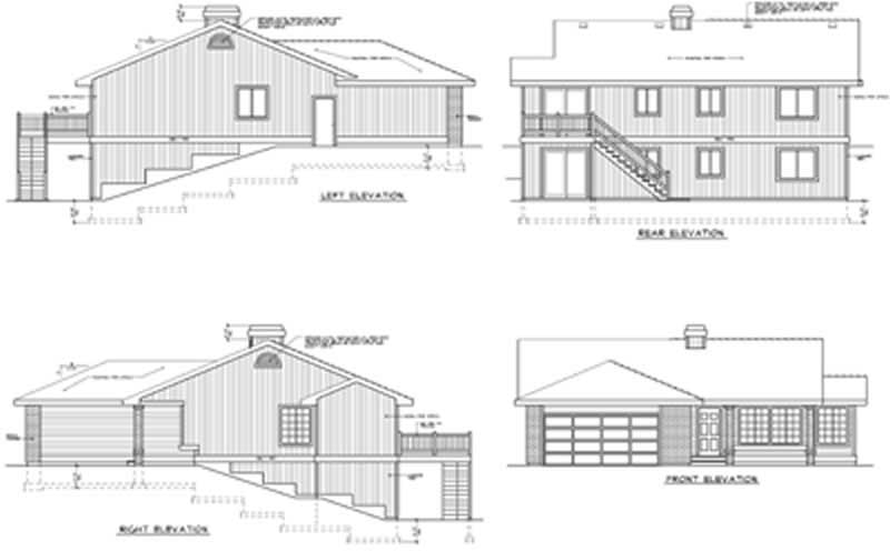 Home Plan Rear Elevation of this 2-Bedroom,1209 Sq Ft Plan -119-1235