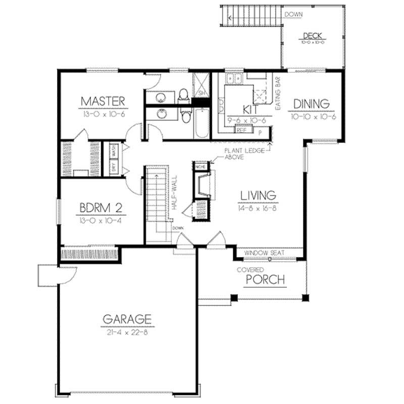 Floor Plan First Story of Small House Plans #119-1235