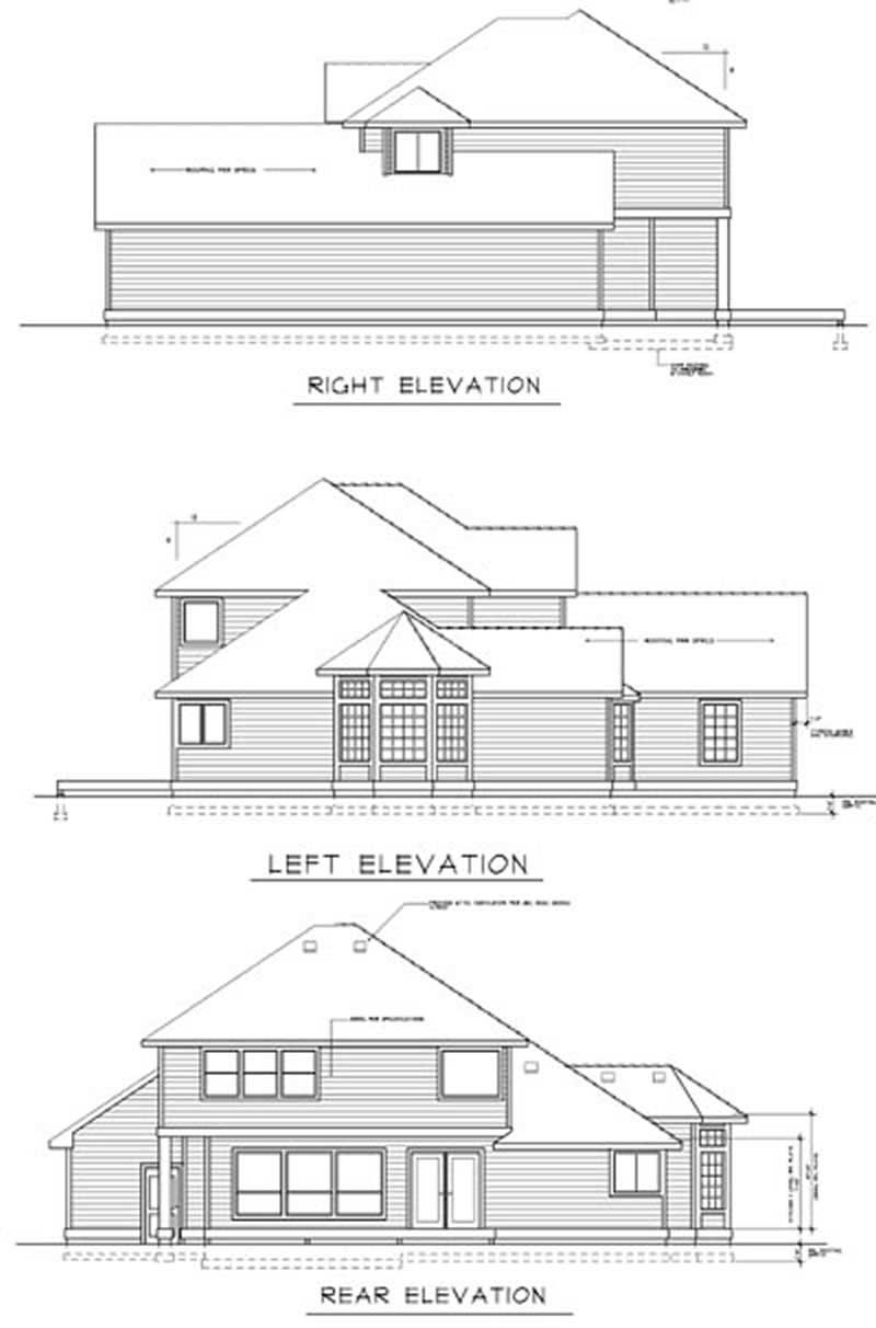 Home Plan Rear Elevation of this 3-Bedroom,2287 Sq Ft Plan -119-1239