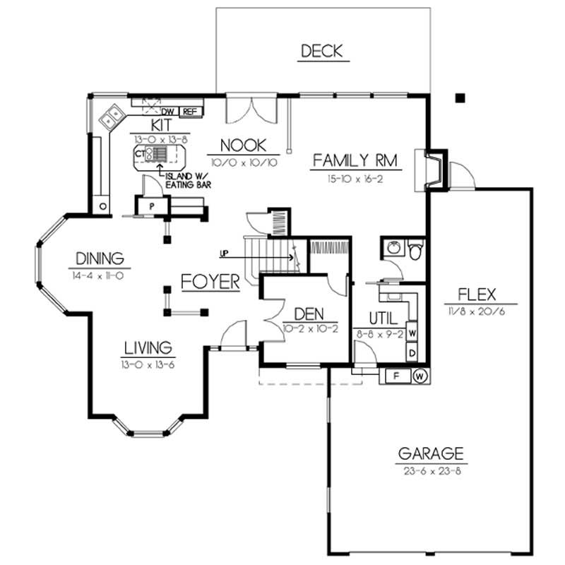 Floor Plan First Story of Traditional Plan #119-1239