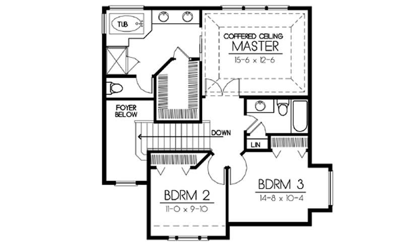 Floor Plan Second Story of Traditional Plan #119-1239