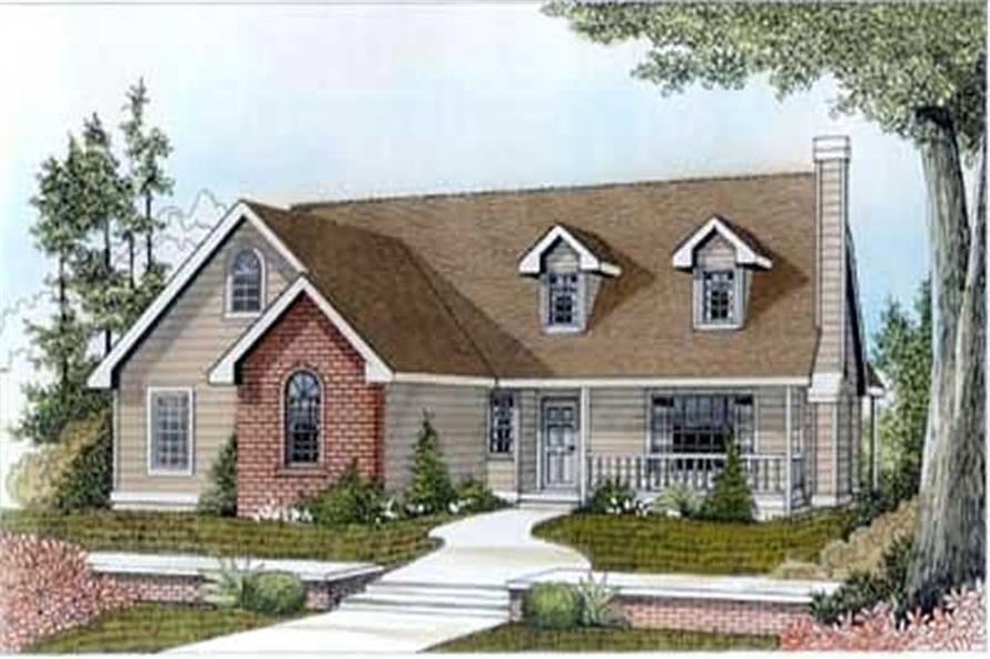 Front elevation of Bungalow home (ThePlanCollection: House Plan #119-1241)