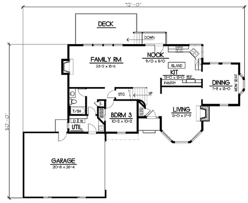 Floor Plan First Story of Traditional Plan #119-1246
