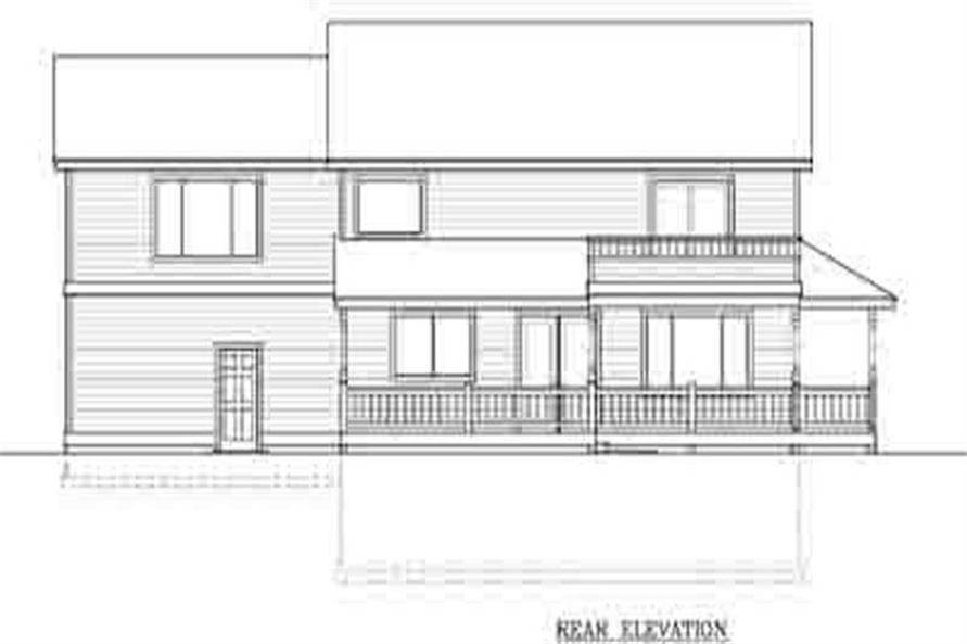 Home Plan Rear Elevation of this 3-Bedroom,1400 Sq Ft Plan -119-1252