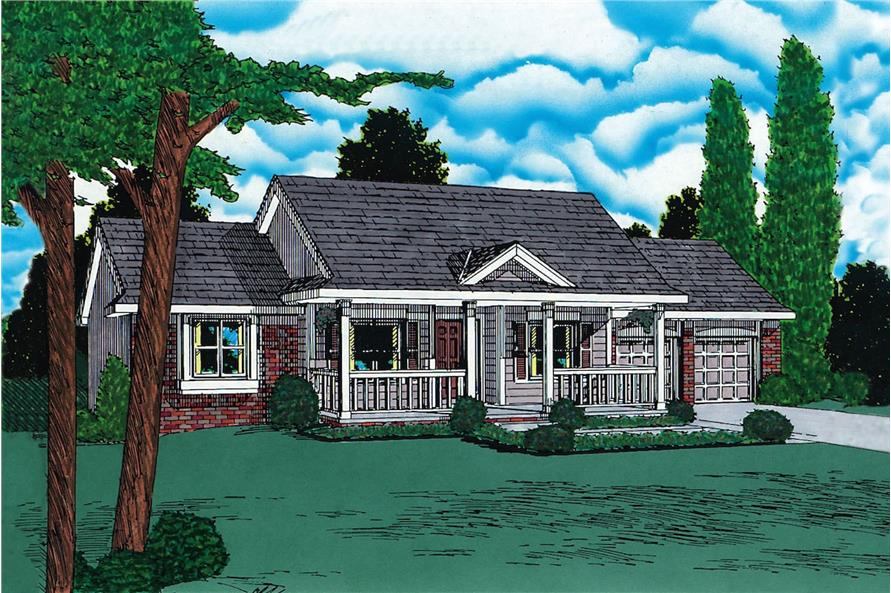 Front View of this 3-Bedroom, 2042 Sq Ft Plan - 120-1041