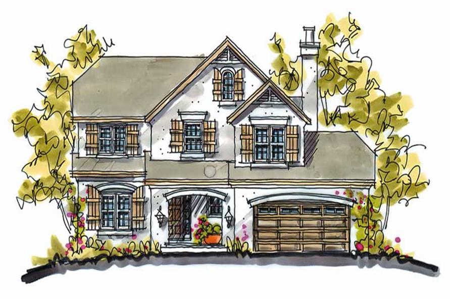 4-Bedroom, 2395 Sq Ft French House Plan - 120-1048 - Front Exterior