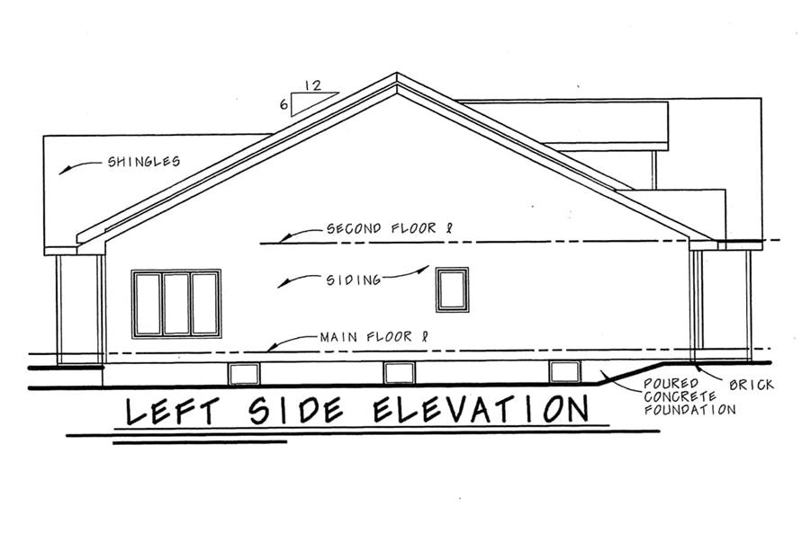 Home Plan Left Elevation of this 3-Bedroom,1875 Sq Ft Plan -120-1057