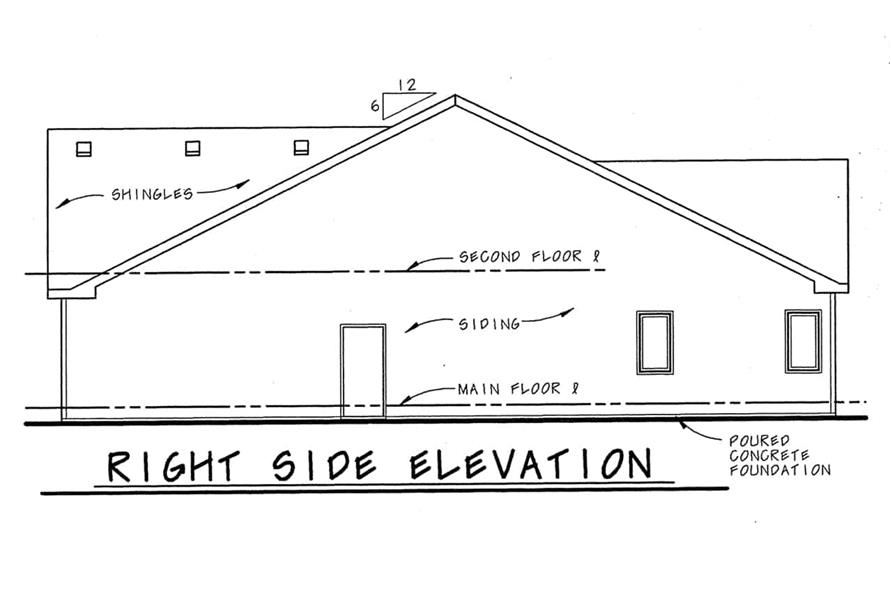 120-1057: Home Plan Right Elevation