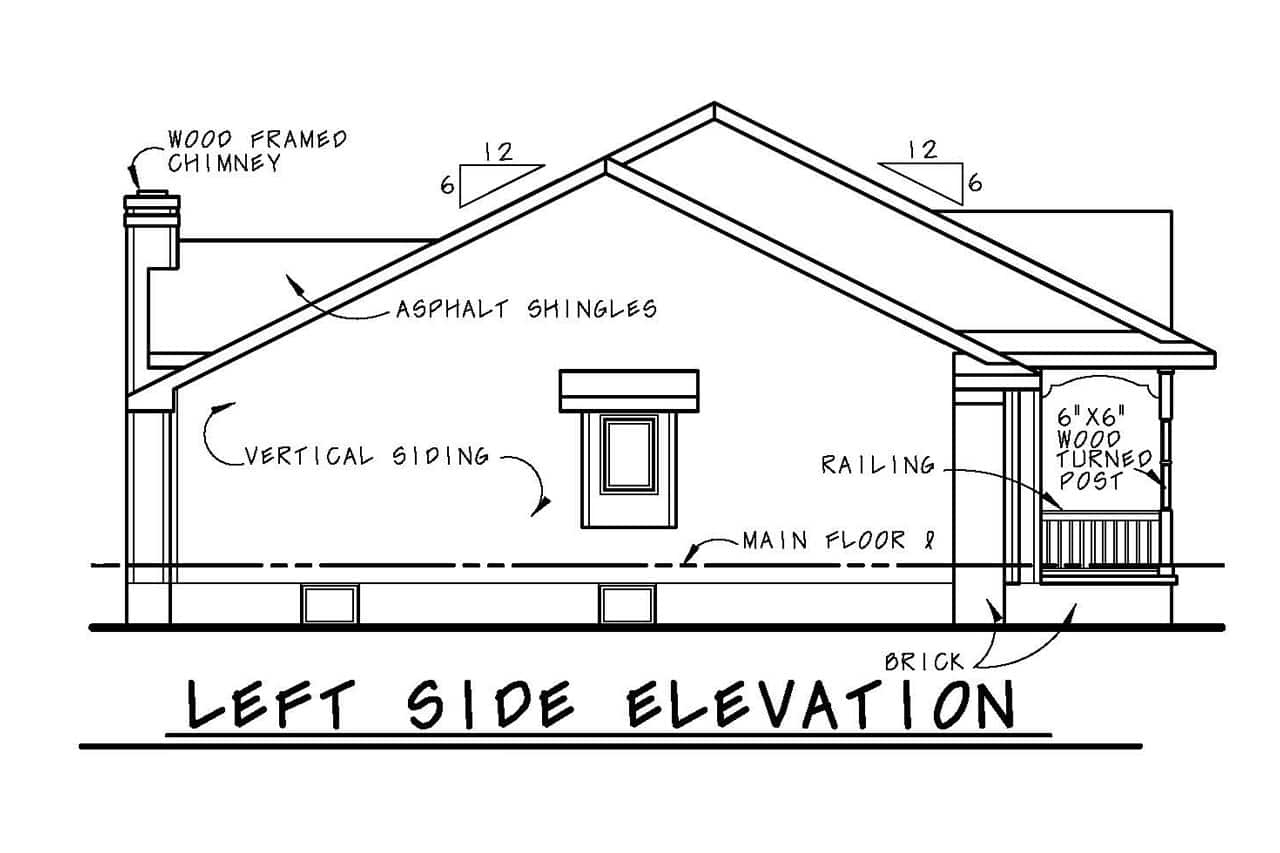 Home Plan Left Elevation of this 3-Bedroom,2151 Sq Ft Plan -120-1072