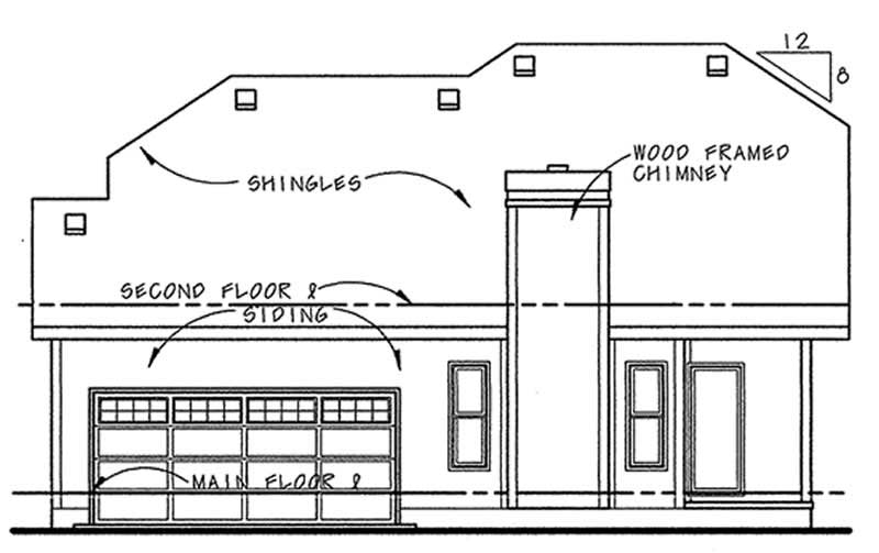 Home Plan Rear Elevation of this 3-Bedroom,1923 Sq Ft Plan -120-1281