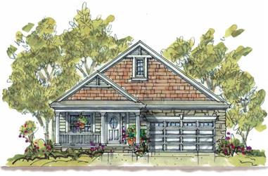 1-Bedroom, 1344 Sq Ft Small House Plans - 120-1282 - Main Exterior