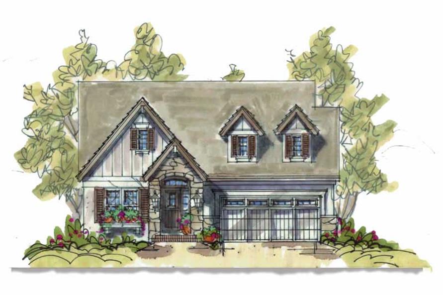 1-Bedroom, 1556 Sq Ft French Home Plan - 120-1283 - Main Exterior