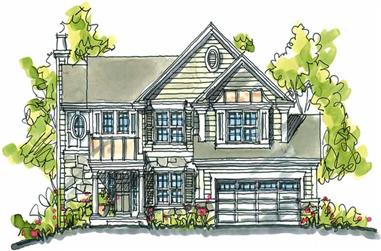 4-Bedroom, 2331 Sq Ft Country Home Plan - 120-1323 - Main Exterior