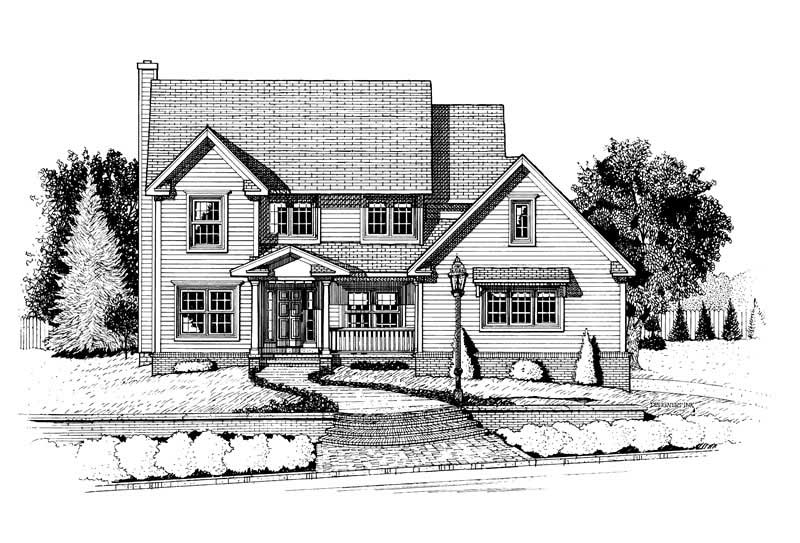 Front View of this 4-Bedroom, 2307 Sq Ft Plan - 120-1381