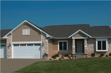 3-Bedroom, 1919 Sq Ft Ranch House Plan - 120-1475 - Front Exterior