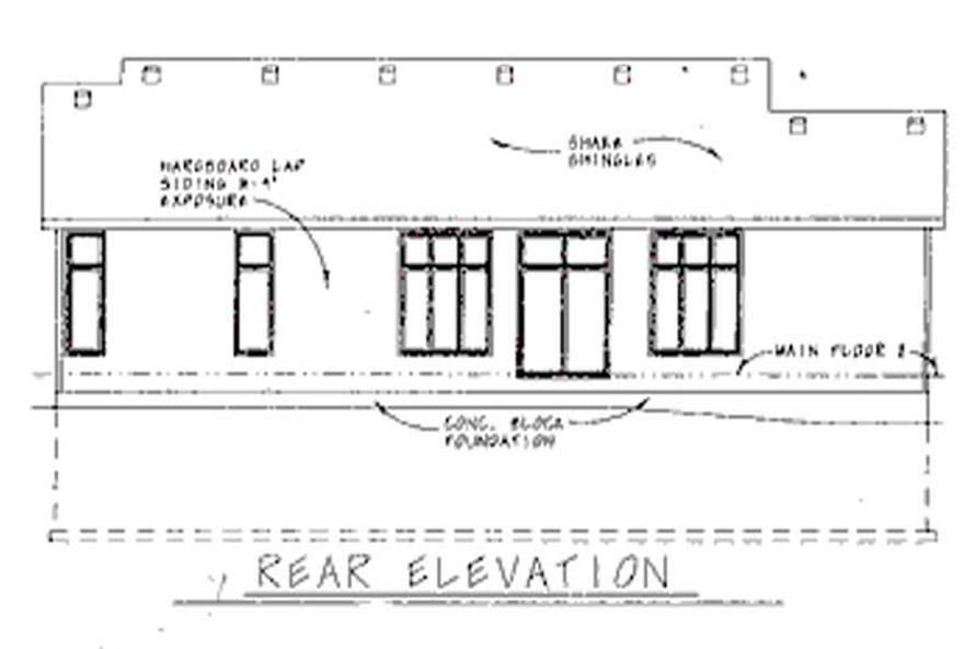 Home Plan Rear Elevation of this 2-Bedroom,1577 Sq Ft Plan -120-1508